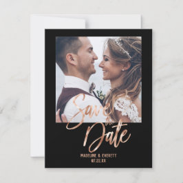 Roos Gold Modern Typografie Sparen de Datum Foto Save The Date