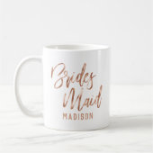 Roos Gold Modern Typografie Weddenschap Bridesmaid Koffiemok (Links)