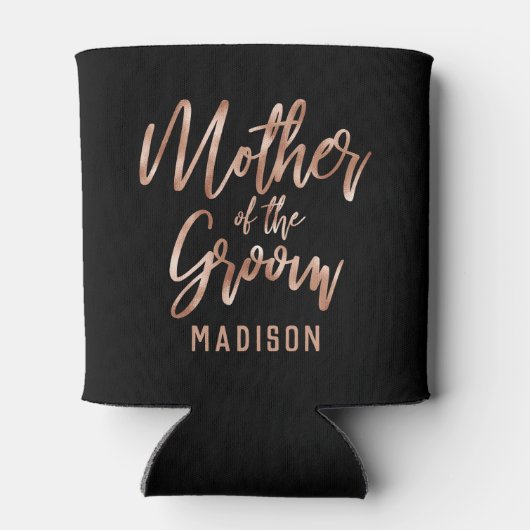 Roos Gold Modern Wedding Moeder van de Groom Blikjeskoeler (Achterkant)
