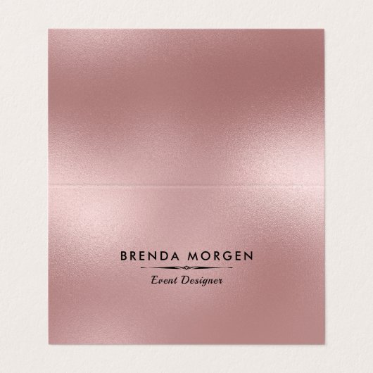 Roos-Gold Moderne achtergrond Business Ca Visitekaartje (Buitenkant ongevouwen)