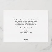 Roos Gold Moderne Kalligrafie Happy Thanksgiving Folie Feestdagenkaart (Achterkant)