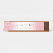 Roos Gold Moderne Sjabloon Professional Trendy Bureau Naambordje (Voorkant)