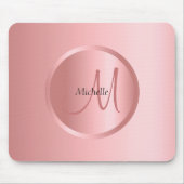 Roos Gold Mono gram Sjabloon Moderne elegant Muismat (Voorkant)