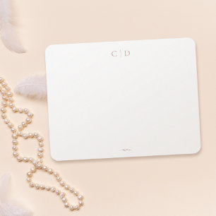 Roos Gold Monogram - Aangepaste artikelen Notitiekaartje