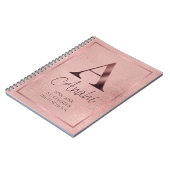 Roos Gold Monogram Academisch Jaar School Notitieboek (Linkerzijde)