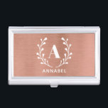 Roos Gold Monogram Alle Initialen en namen op maat Visitekaarthouder<br><div class="desc">Personaliseer je eigen initiaal. © Gorjo Design. Gemaakt voor je via het Zazzle platform.</div>