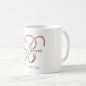 Roos Gold Monogram B Aangepaste tekst Beste mama o Koffiemok (Voorkant rechts)