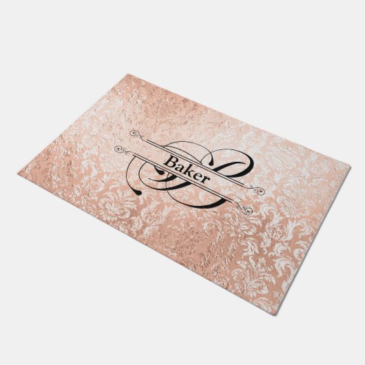 Roos Gold Monogram B Deurmat (Schuin)