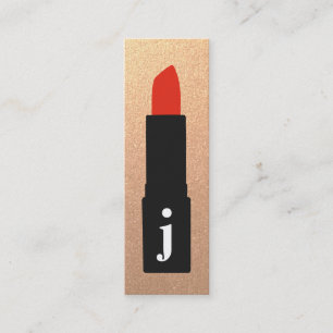 Roos Gold Monogram Beauty Makeup Artist Lipstick Mini Visitekaartje