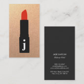 Roos Gold Monogram Beauty Makeup Artist Lipstick Visitekaartje (Voorkant / Achterkant)