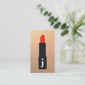 Roos Gold Monogram Beauty Makeup Artist Lipstick Visitekaartje (Staand voorkant)