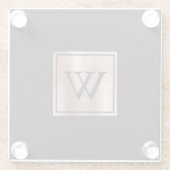 Roos Gold Monogram Blackcurrant Paars Glazen Onderzetter (Achterkant)