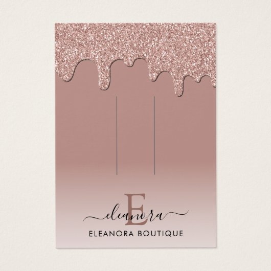 Roos Gold Monogram brandmerk Hair Clip Display Visitekaartje (Voorkant)