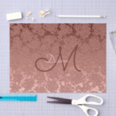 Roos Gold Monogram Elegant Art Floral Patroon Tissuepapier (Craft)