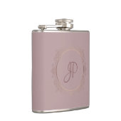 Roos Gold Monogram Elegant Custom Sjabloon Heupfles (Rechts)