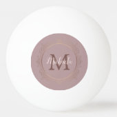 Roos Gold Monogram Elegant Moderne Sjabloon Pingpongbal (Achterkant)