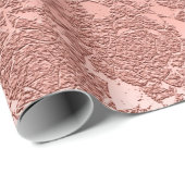 Roos Gold Monogram Elegant Stylish Floral Pattern Cadeaupapier (Rol Hoek)