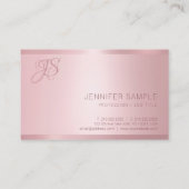 Roos Gold Monogram Moderne Eenvoudige Sjabloon Visitekaartje (Achterkant)