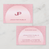 Roos Gold Monogram Moderne Elegant Sjabloon Visitekaartje (Voorkant / Achterkant)