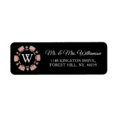 Roos Gold Monogram Poker Chip Casino Wedding Etiket (Voorkant)
