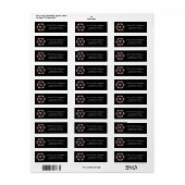 Roos Gold Monogram Poker Chip Casino Wedding Etiket (Full Sheet)