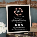 Roos Gold Monogram Poker Chip Casino Wedding Poster<br><div class="desc">Viel in stijl met dit moderne en zeer trendy trouwwelkomstteken. Dit ontwerp is gemakkelijk te personaliseren met uw speciale gebeurtenisformulering en uw gasten zullen enthousiast zijn wanneer zij dit geweldige teken zien. Overeenkomende objecten zijn te vinden in het collectie.</div>