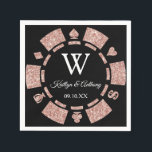 Roos Gold Monogram Poker Chip Casino Wedding Servet<br><div class="desc">Viel in stijl met deze stijlvolle en zeer trendy trouwluiers. Dit ontwerp is gemakkelijk te personaliseren met uw speciale gebeurtenisformulering en uw gasten zullen enthousiast zijn wanneer zij deze geweldige luiers zien.</div>