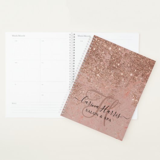 Roos Gold Monogram Salon Benoeming Book Planner (Display)