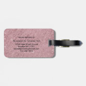 Roos Gold Monogram Script Glitter Sparkle Tinsel Bagagelabel (Achterkant horizontaal)