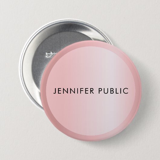 Roos Gold Monogram Sjabloon Elegant Moderne Grote Ronde Button 7,6 Cm (Voorkant /achterkant)