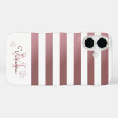 Roos Gold Monogram Stripes met geometrische diaman Case-Mate iPhone Case (Achterkant (horizontaal))