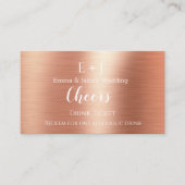 Roos Gold Monogram Wedding Reception Drink Ticket (Voorkant)