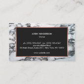 Roos Gold Monogram zwarte marmer Visitekaartje (Achterkant)