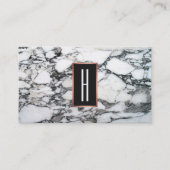 Roos Gold Monogram zwarte marmer Visitekaartje (Voorkant)