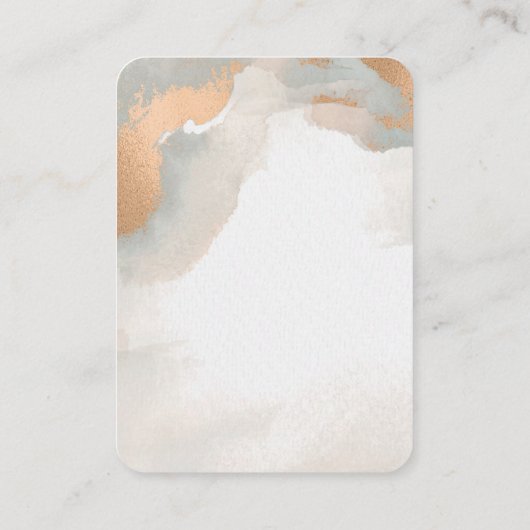 Roos Gold Moody Waterverf Abstracte QR-code RSVP Plaatskaartje (Achterkant)