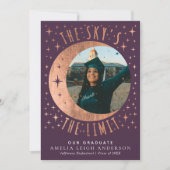 Roos Gold Moon Afstuderen Fotoaankondiging Kaart (Voorkant)