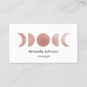 Roos Gold Moon Fases Astrologie Yoga Holistic Visitekaartje (Voorkant)