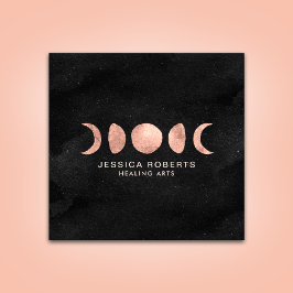 Roos Gold Moon Phases Spiritueel Zen Vierkante Visitekaartje