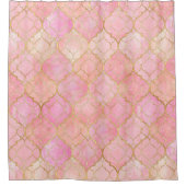 Roos Gold Moroccan Shower-gordijn Douchegordijn (Voorkant)