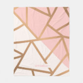 Roos Gold Mosaic Fleece Deken (Voorkant)