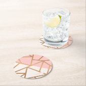 Roos Gold Mosaic Ronde Kartonnen Onderzetter (Insitu)