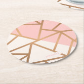 Roos Gold Mosaic Ronde Kartonnen Onderzetter (Gebogen)