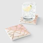 Roos Gold Mosaic Stenen Onderzetter (Zijkant)