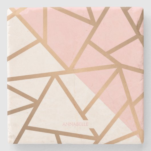 Roos Gold Mosaic Stenen Onderzetter (Voorkant)