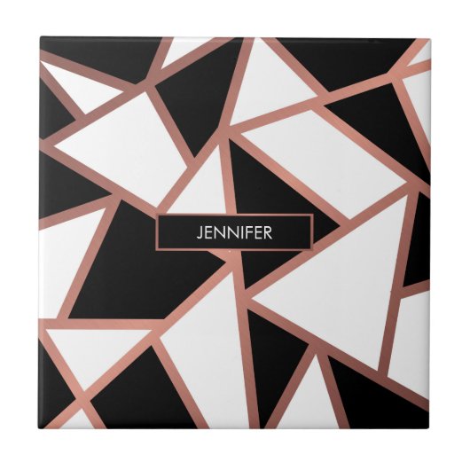 Roos Gold Mosaic Tegeltje (Voorkant)