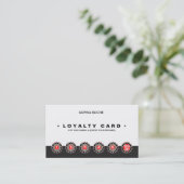 Roos Gold Motif 6 Punch Customer Loyalty Card (Staand voorkant)