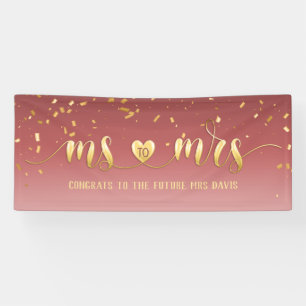 Roos Gold Ms. aan mevrouw Vrijgezellenfeest Banner