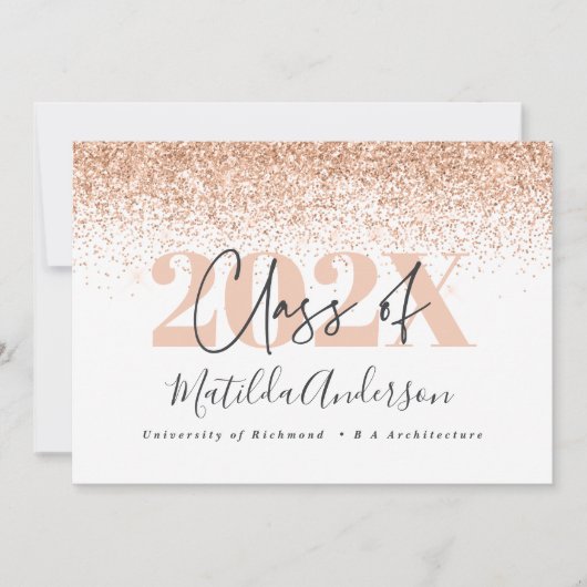 Roos Gold Multi Photo afstuderen Aankondiging (Voorkant)