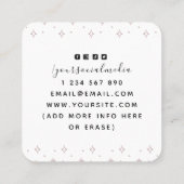 Roos Gold Mystic Moon Star Sparkles Modern Witch Vierkante Visitekaartje (Achterkant)