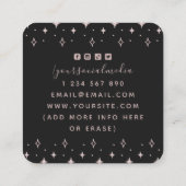 Roos Gold Mystic Moth Butterfly Celestial Moon Vierkante Visitekaartje (Achterkant)